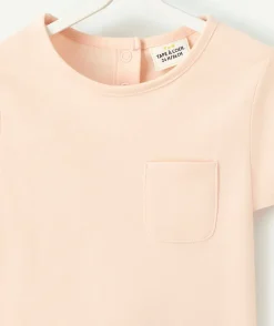 T-shirt bébé fille en coton bio rose pâle