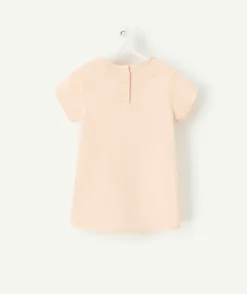 T-shirt bébé fille en coton bio rose pâle