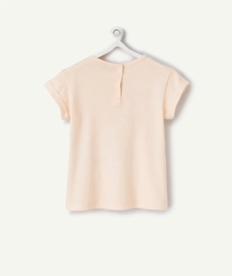 T-shirt bébé fille en teinture végétale orange avec animation