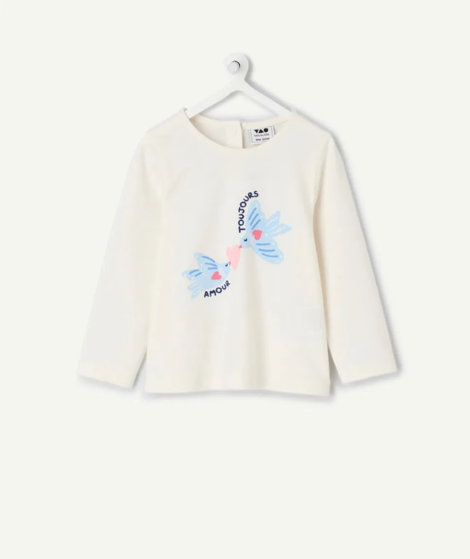 T-shirt bébé fille imprimé blanc