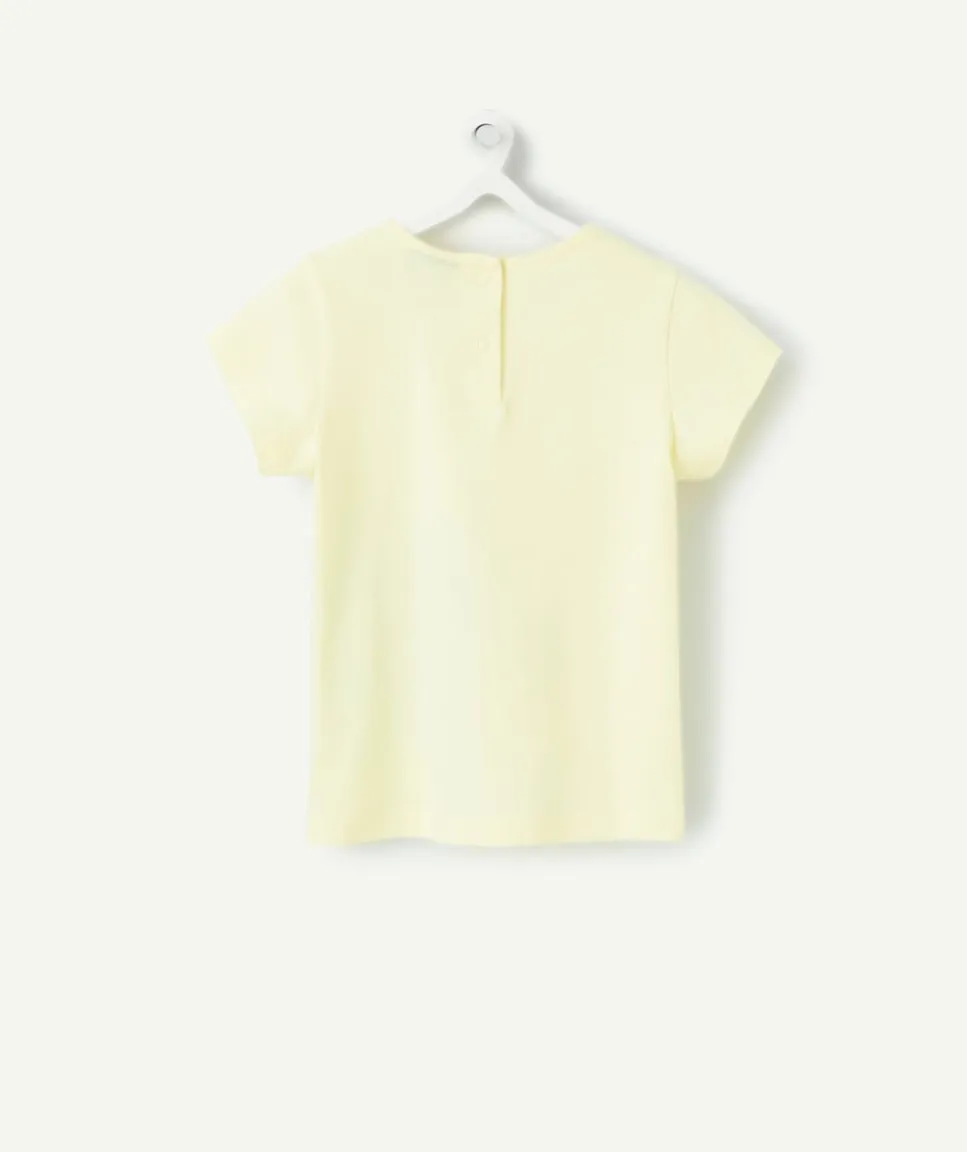 T-shirt bébé fille jaune avec motif fleur