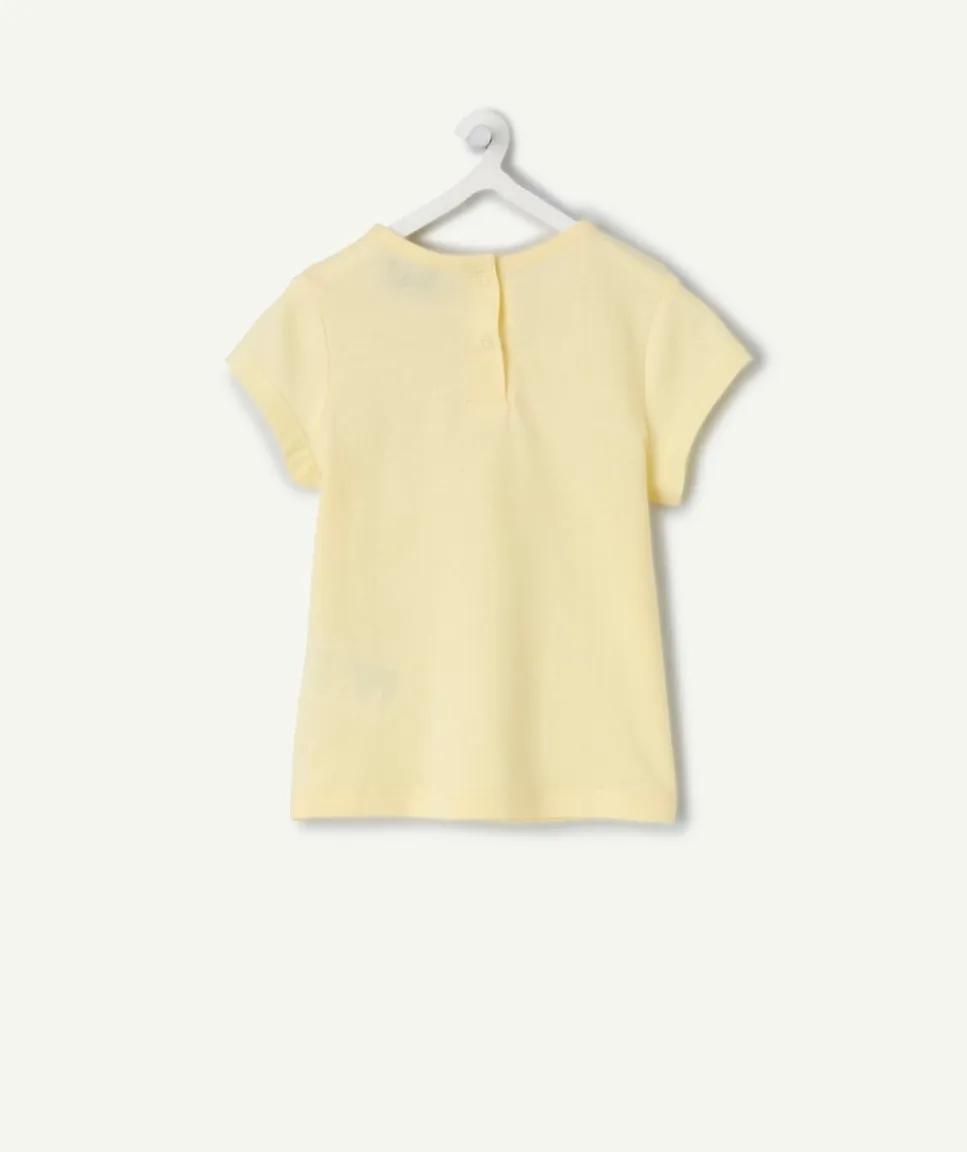 T-shirt bébé fille jaune imprimé