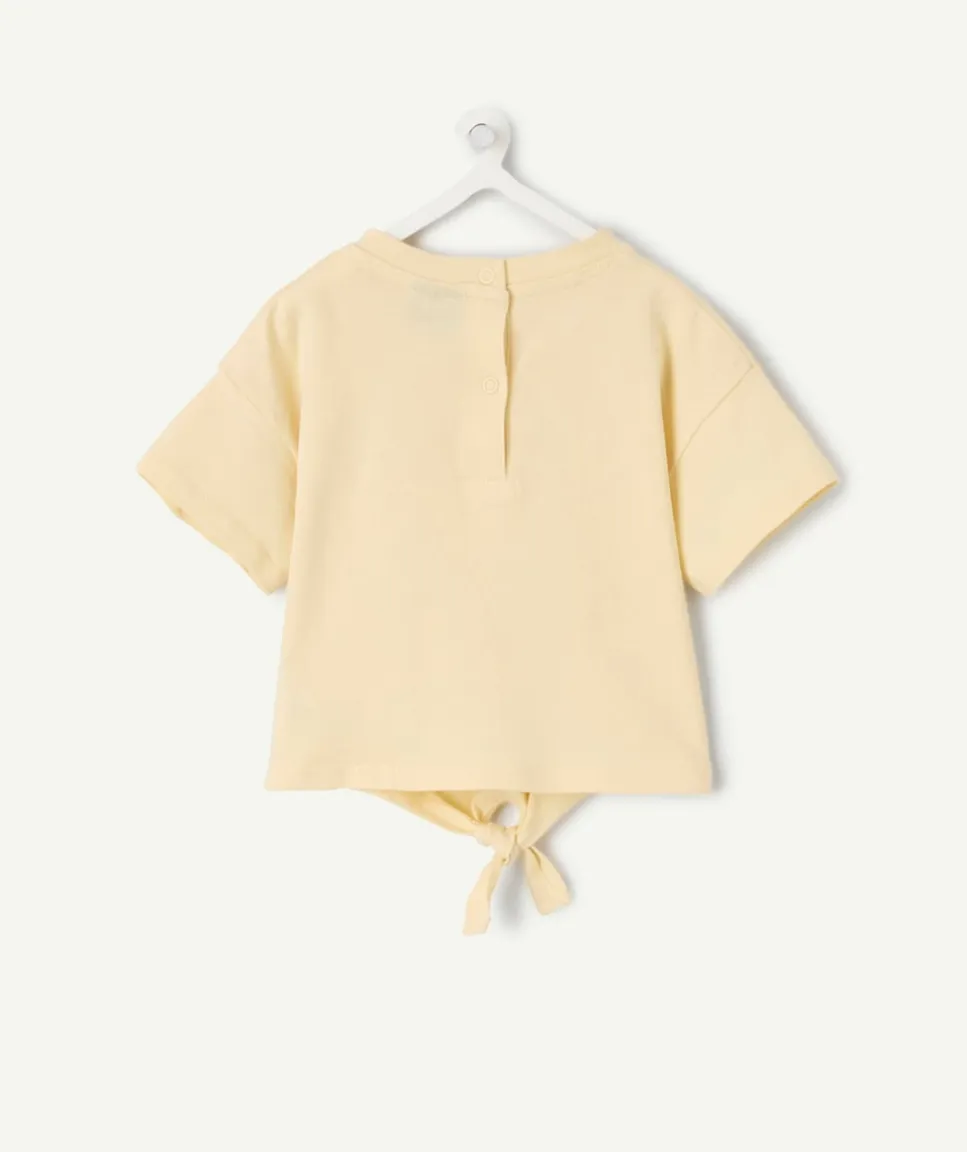 T-shirt bébé fille jaune imprimé