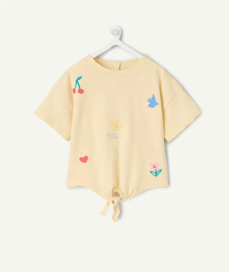 T-shirt bébé fille jaune imprimé