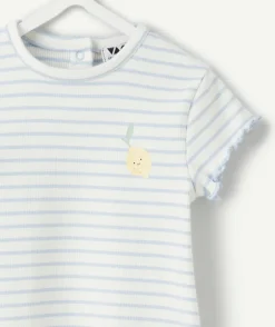 T-shirt bébé fille rayé bleu