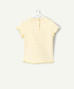 T-shirt bébé fille rayé jaune
