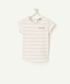 T-shirt bébé fille rayé rose