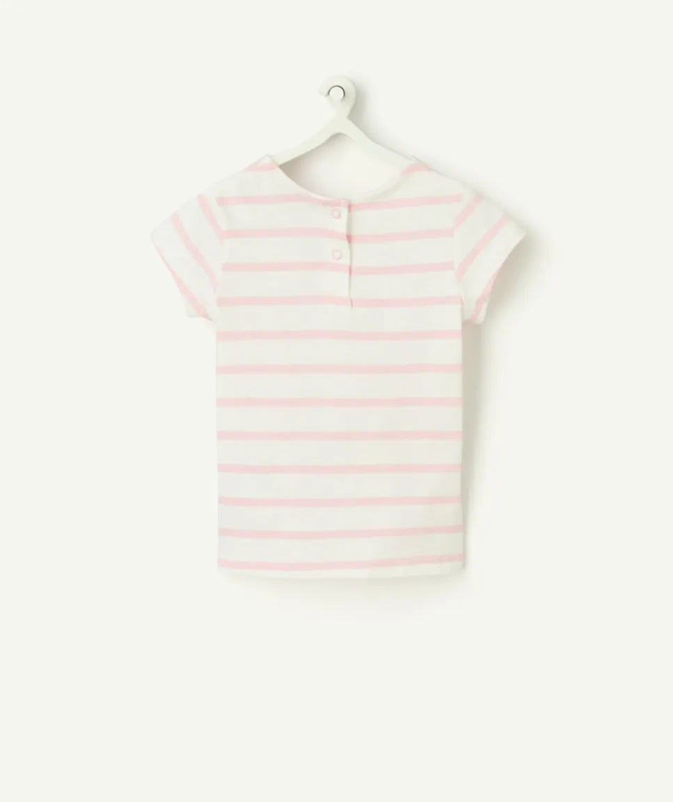 T-shirt bébé fille rayé rose
