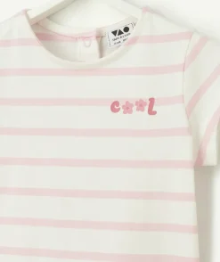 T-shirt bébé fille rayé rose