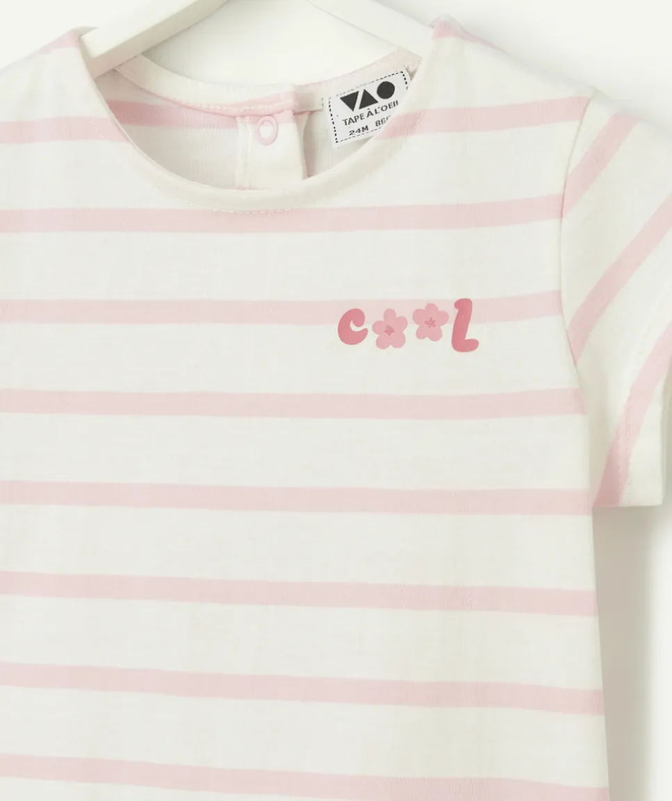 T-shirt bébé fille rayé rose