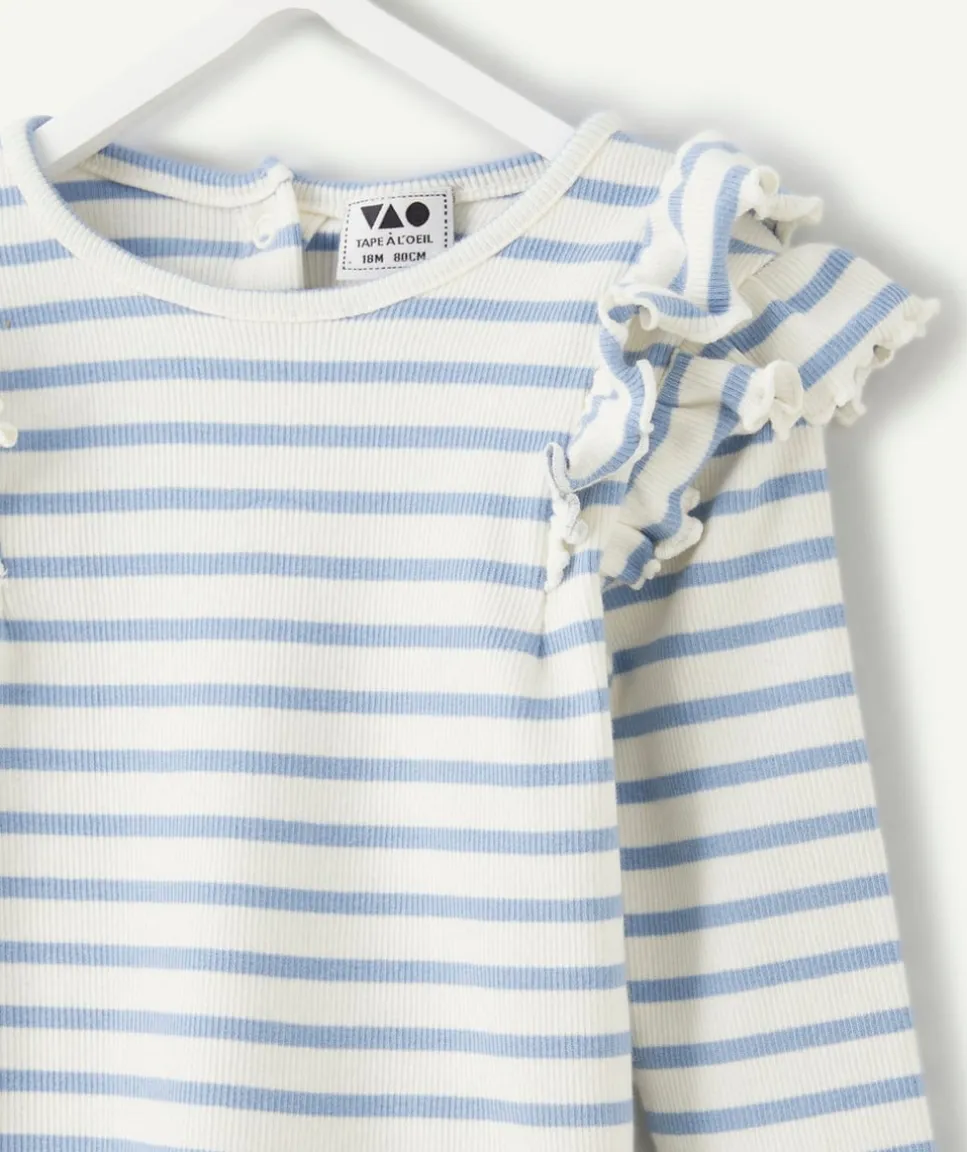 T-shirt bébé fille rayé à volants