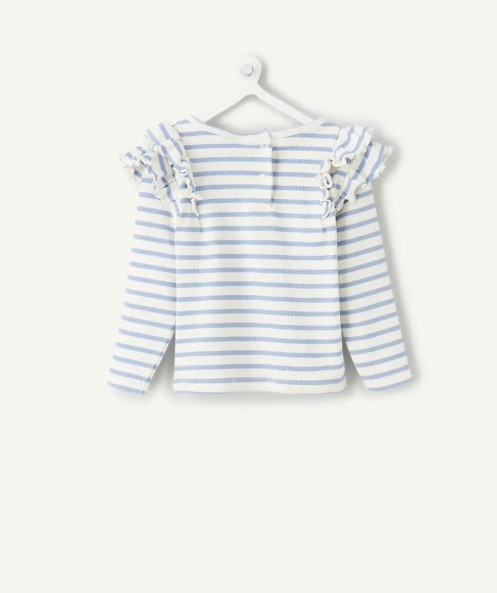 T-shirt bébé fille rayé à volants