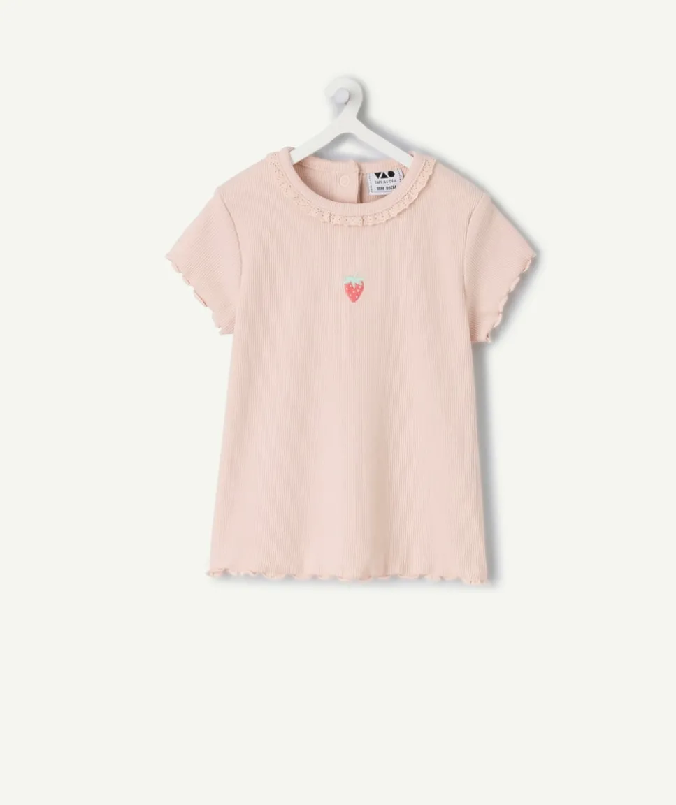 T-shirt bébé fille rose imprimé