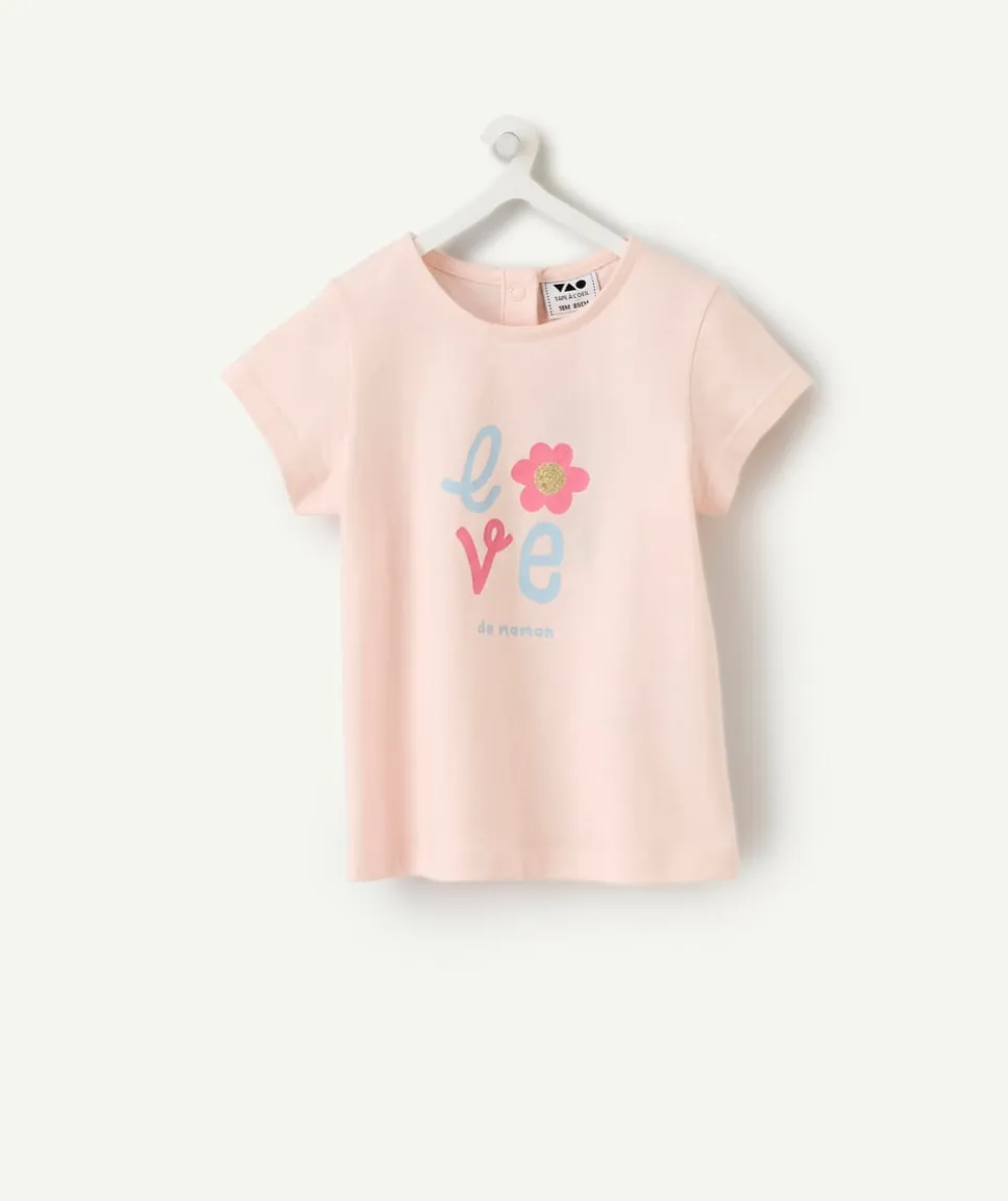 T-shirt bébé fille rose imprimé