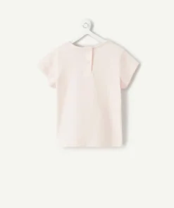 T-shirt bébé fille rose imprimé cœur