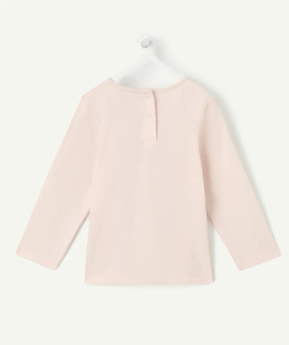 T-shirt bébé fille rose imprimé message