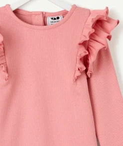 T-shirt bébé fille rose volants