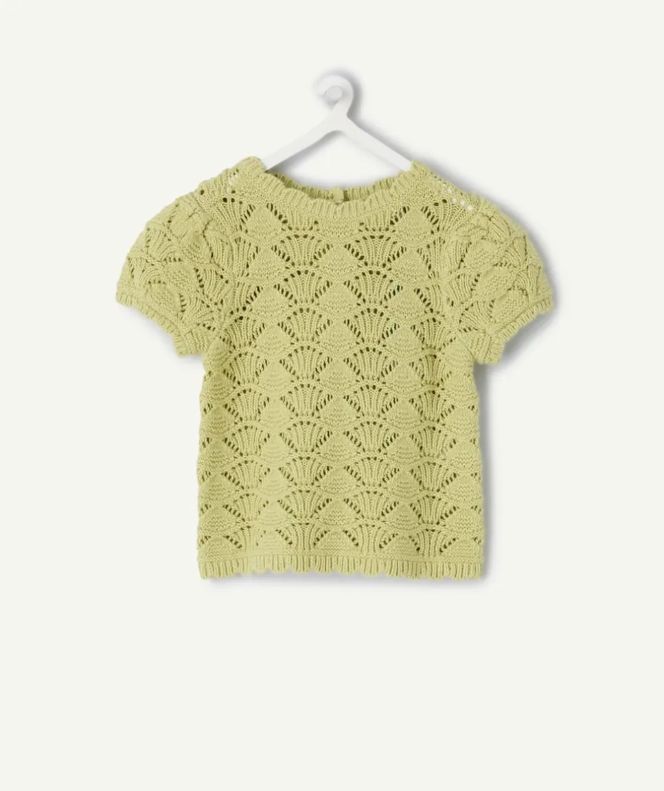 T-shirt bébé fille vert crochet