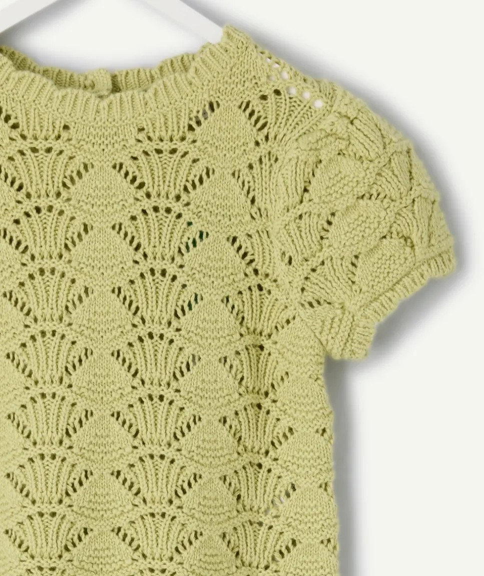 T-shirt bébé fille vert crochet