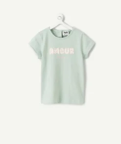 T-shirt bébé fille vert imprimé