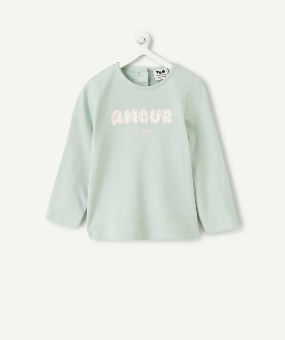 T-shirt bébé fille vert imprimé