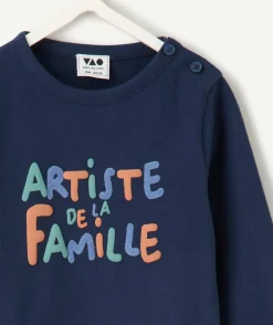 T-shirt bébé garçon bleu avec message