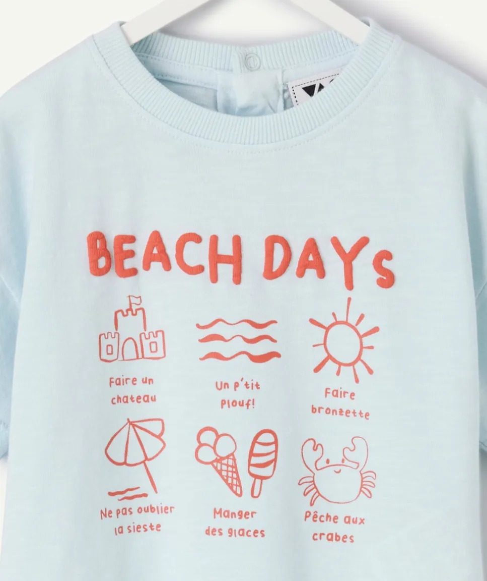 T-shirt bébé garçon bleu imprimé
