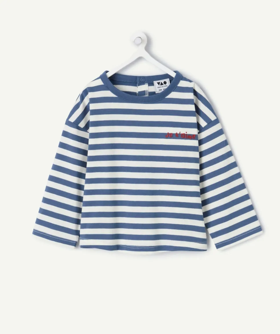 T-shirt bébé garçon bleu rayé