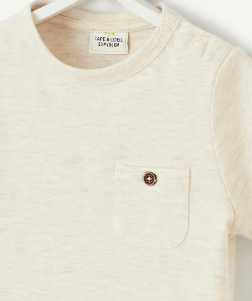 T-shirt bébé garçon écru chiné