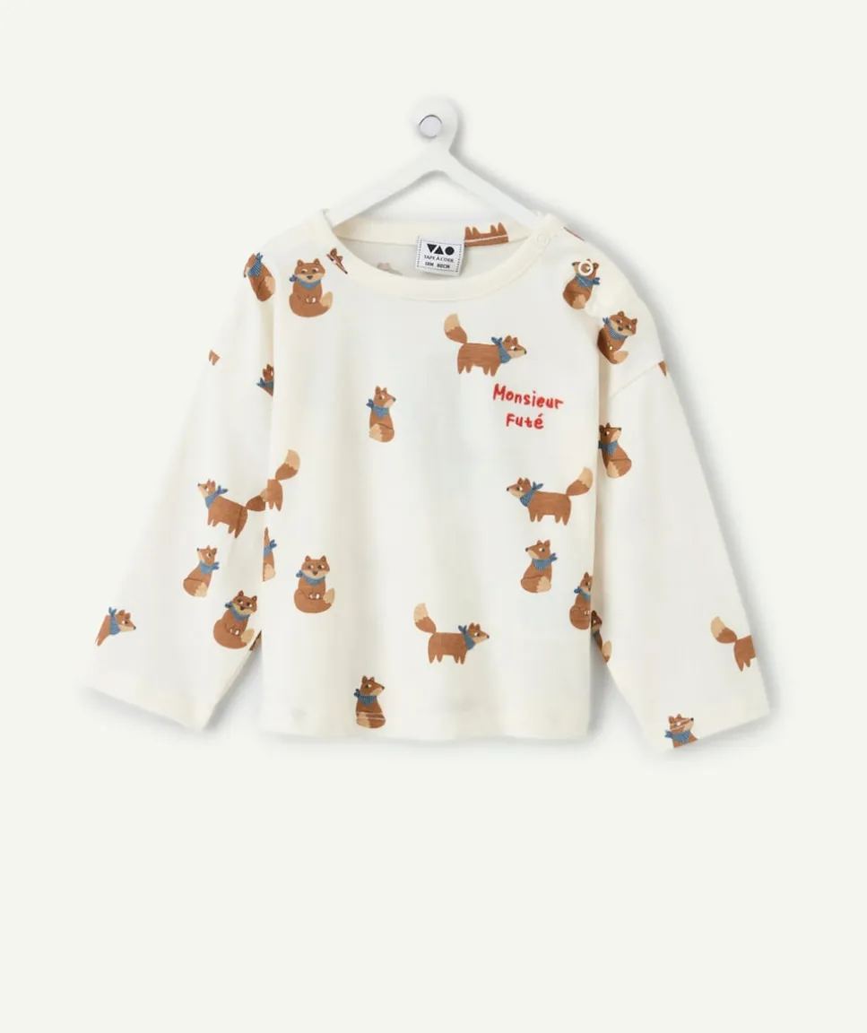 T-shirt bébé garçon écru imprimé renard