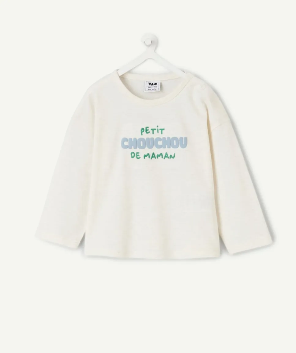 T-shirt bébé garçon écru message brodé