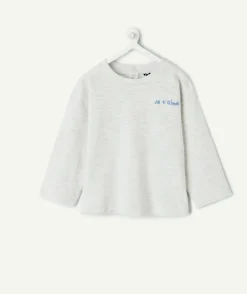 T-shirt bébé garçon gris imprimé message