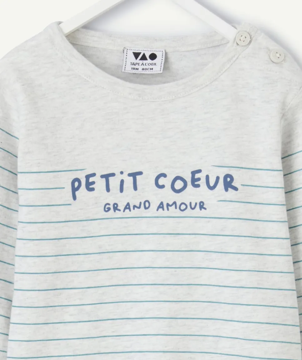 T-shirt bébé garçon gris rayé
