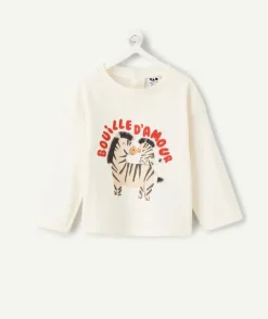 T-shirt bébé garçon imprimé crème