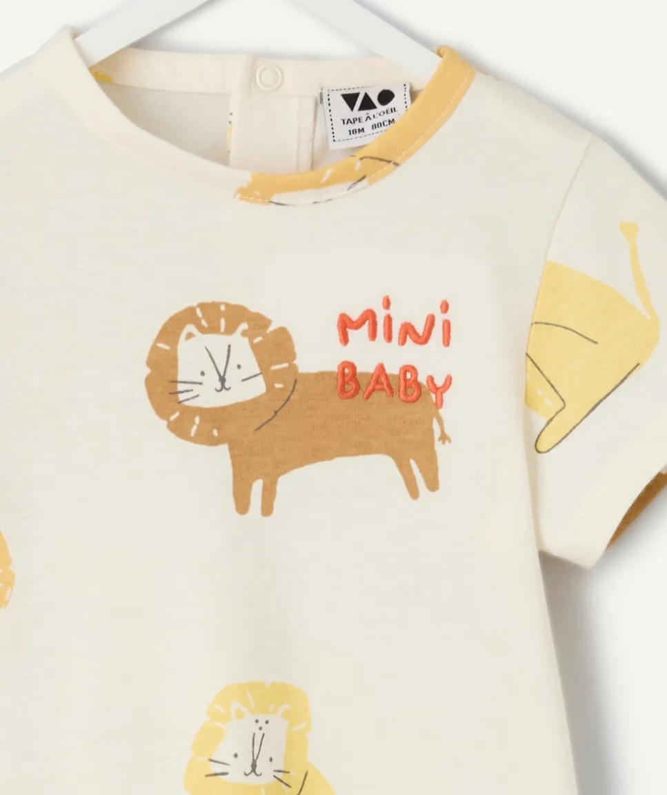 T-shirt bébé garçon imprimé lions