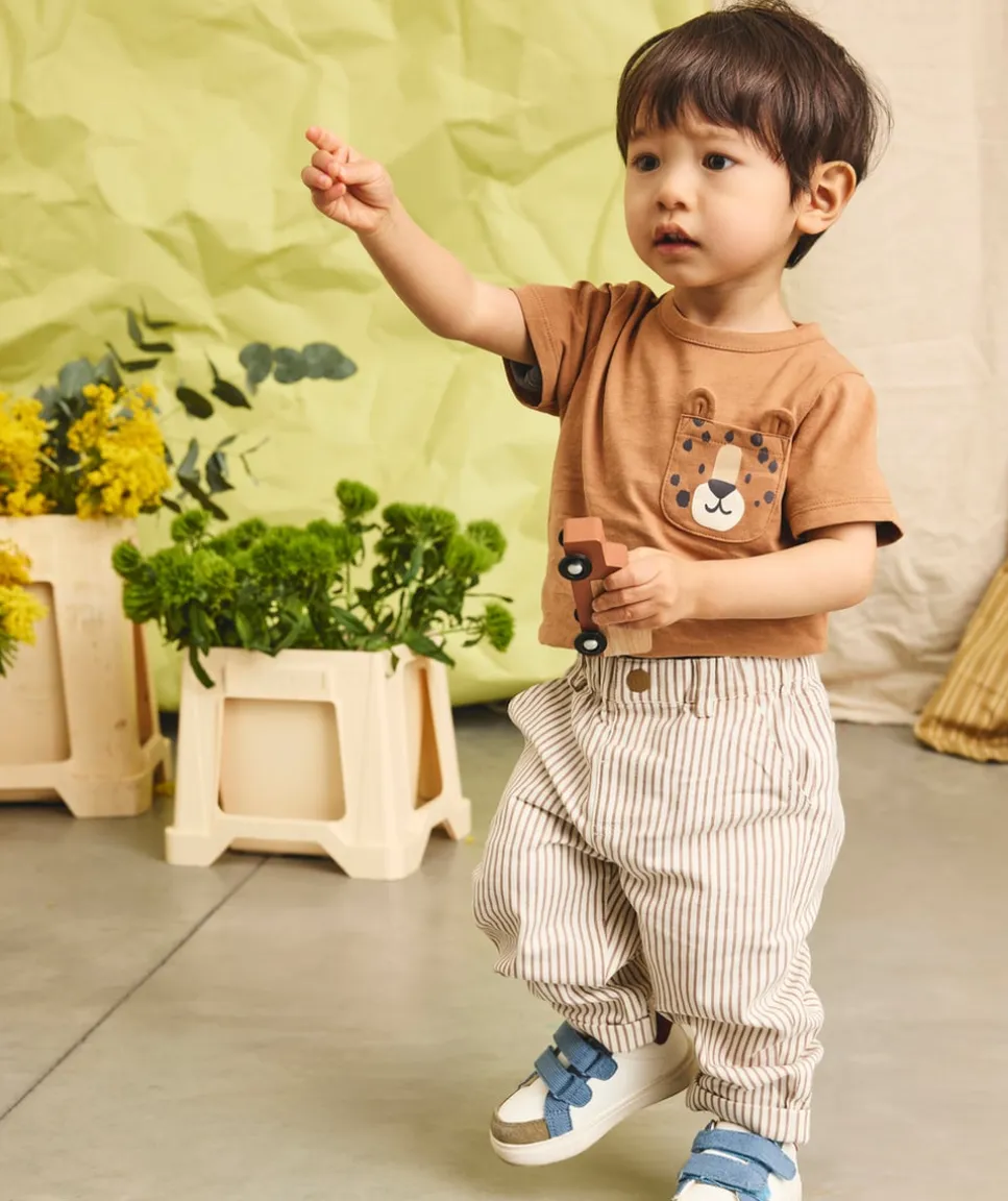 T-shirt bébé garçon marron imprimé