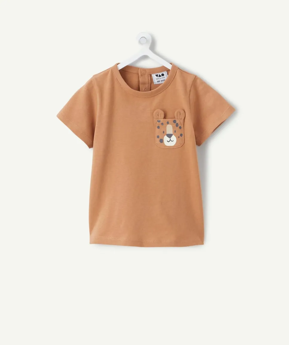 T-shirt bébé garçon marron imprimé