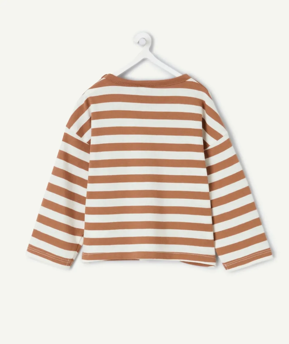 T-shirt bébé garçon marron rayé