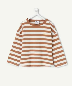 T-shirt bébé garçon marron rayé