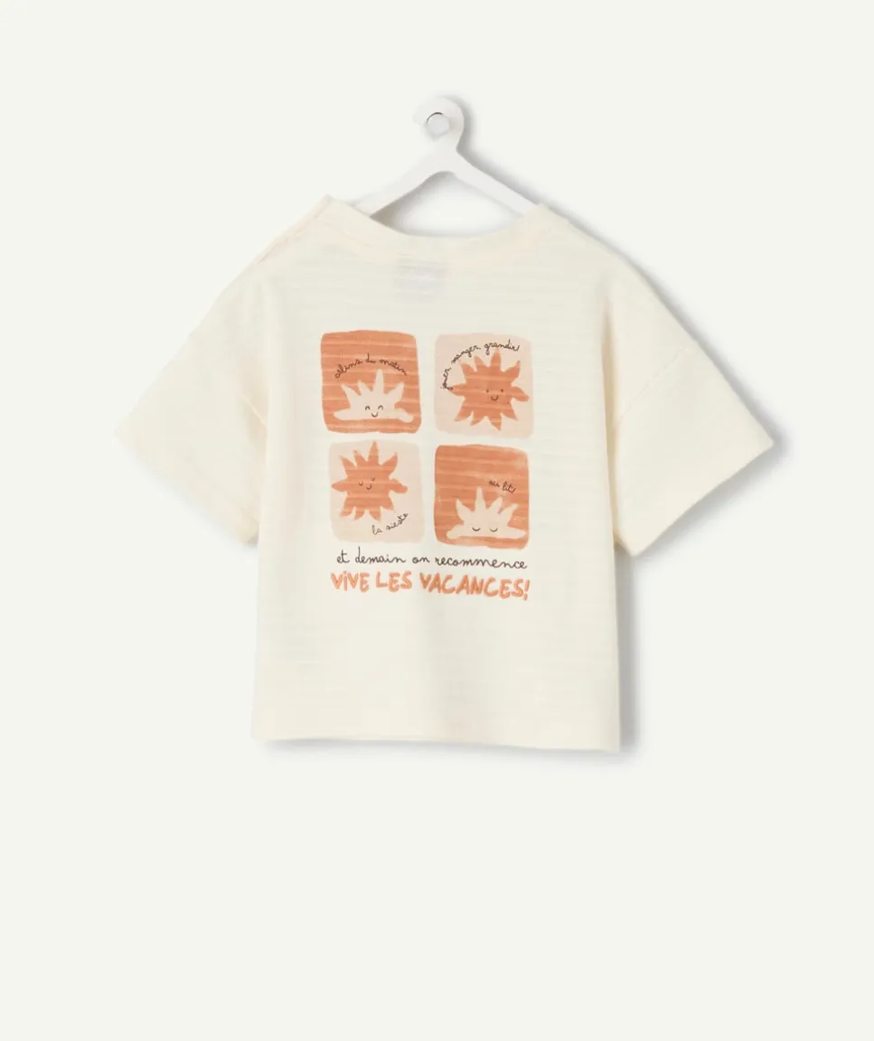 T-shirt bébé garçon oversize écru imprimé