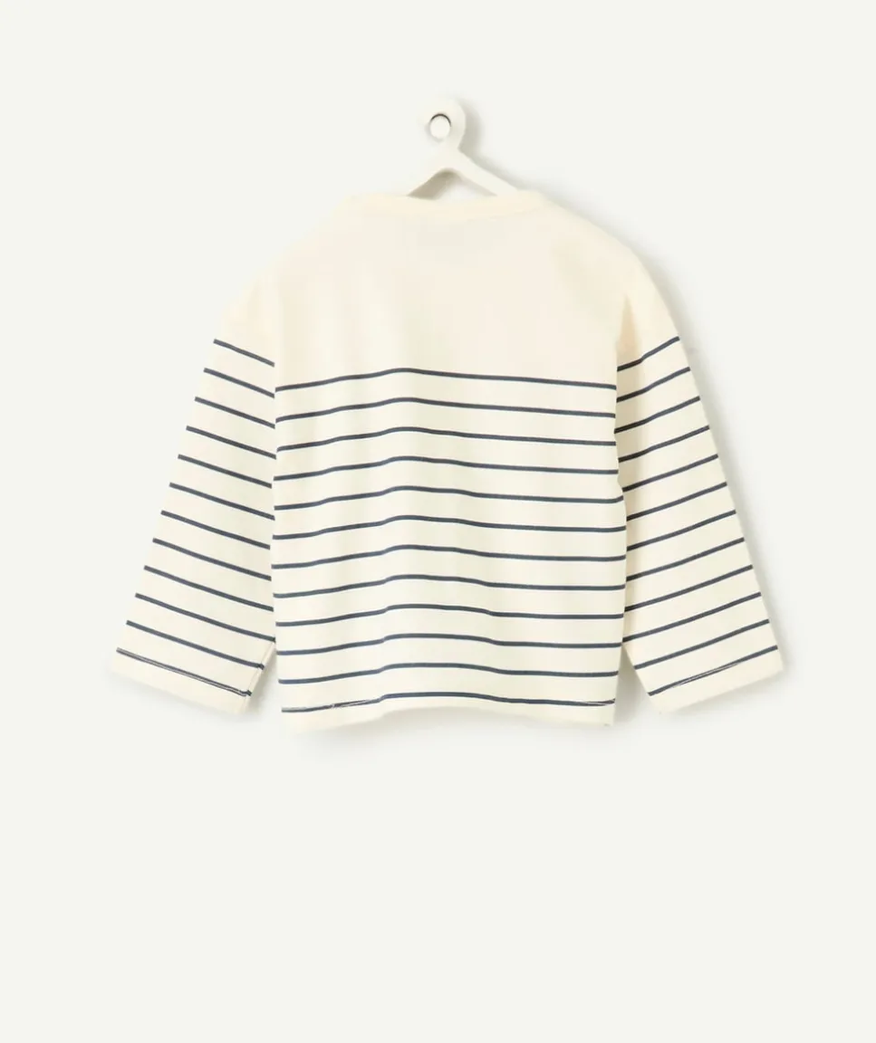 T-shirt bébé garçon rayé avec message