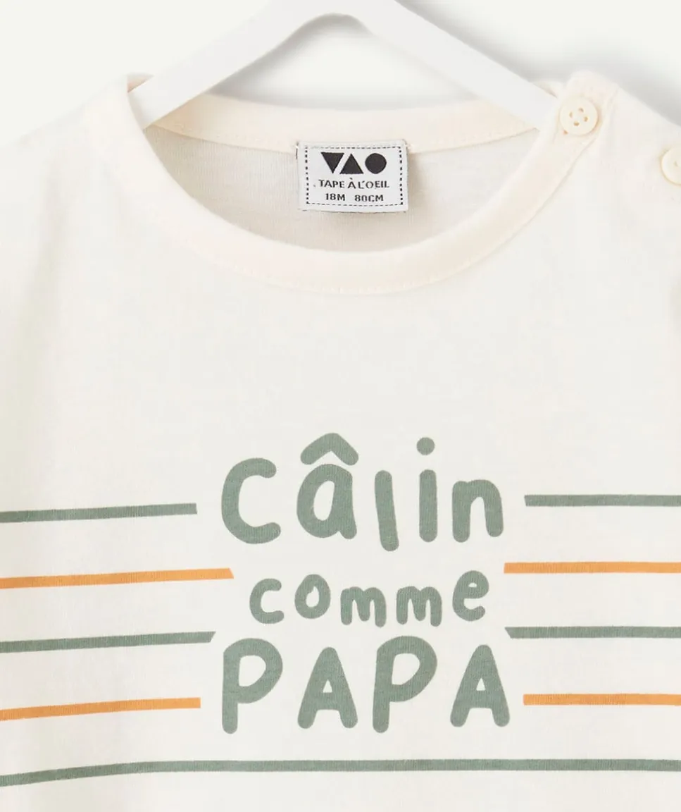 T-shirt bébé garçon rayé blanc