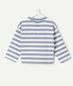 T-shirt bébé garçon rayé bleu et blanc