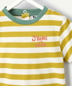 T-shirt bébé garçon rayé jaune