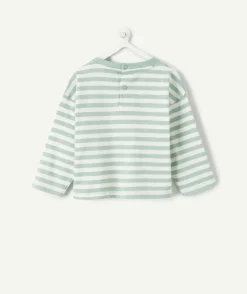 T-shirt bébé garçon rayé vert imprimé