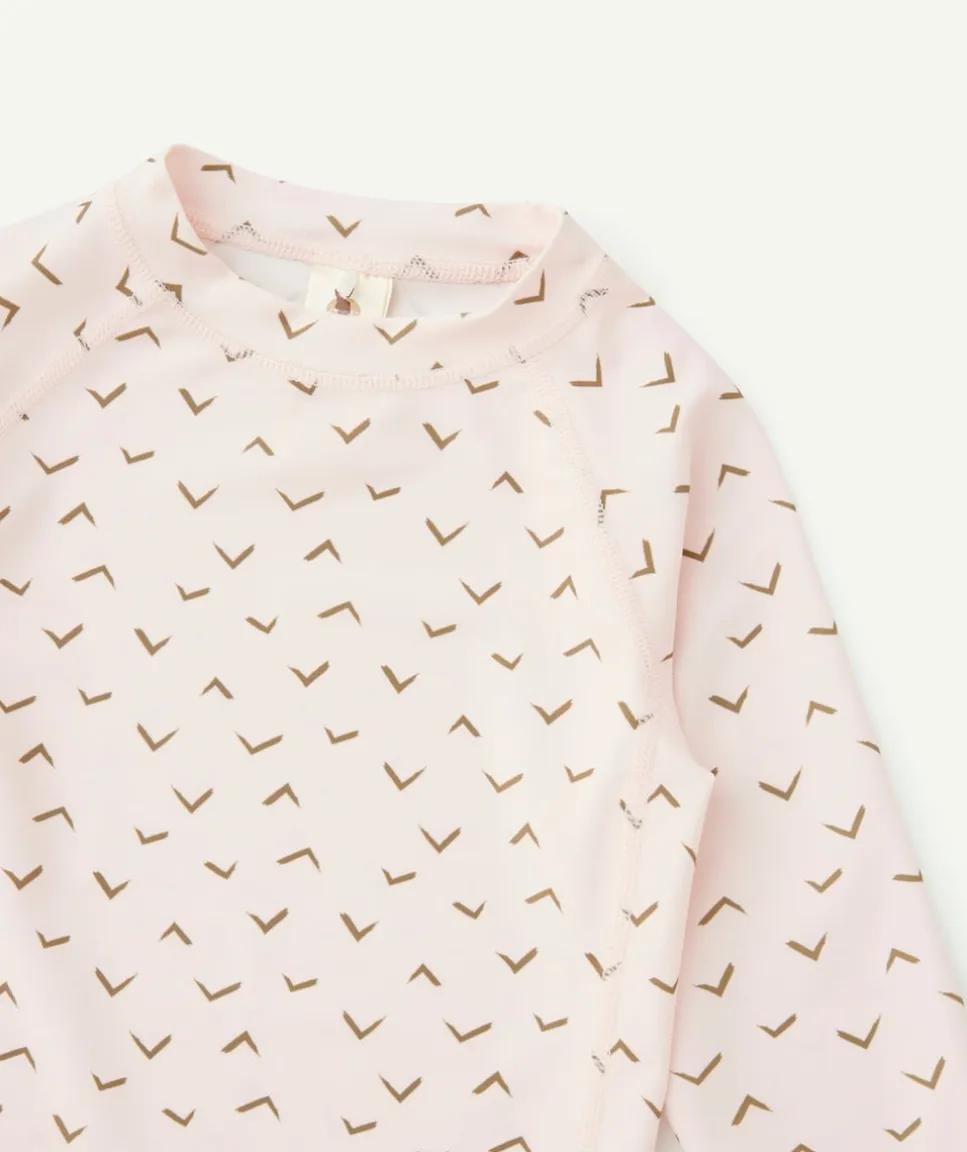 T-shirt bébé rose imprimé kaki