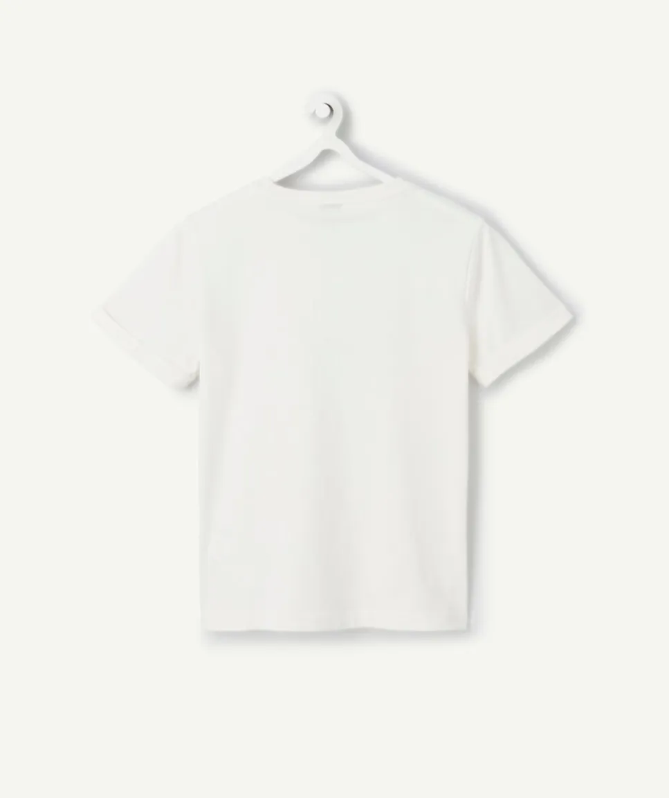 T-shirt blanc femme en coton bio thème foot
