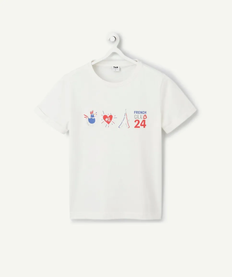 T-shirt blanc femme en coton bio thème foot