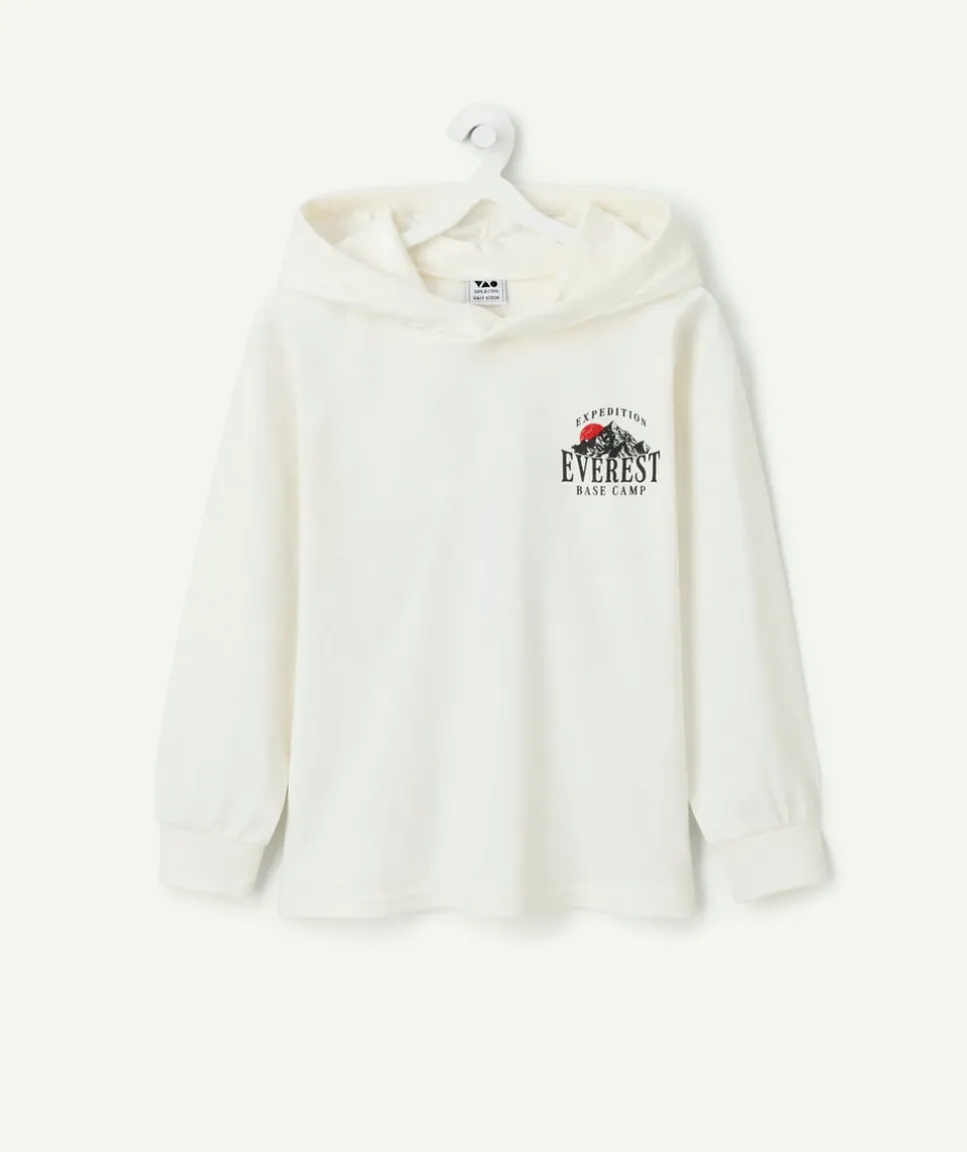 T-shirt à capuche garçon imprimé blanc