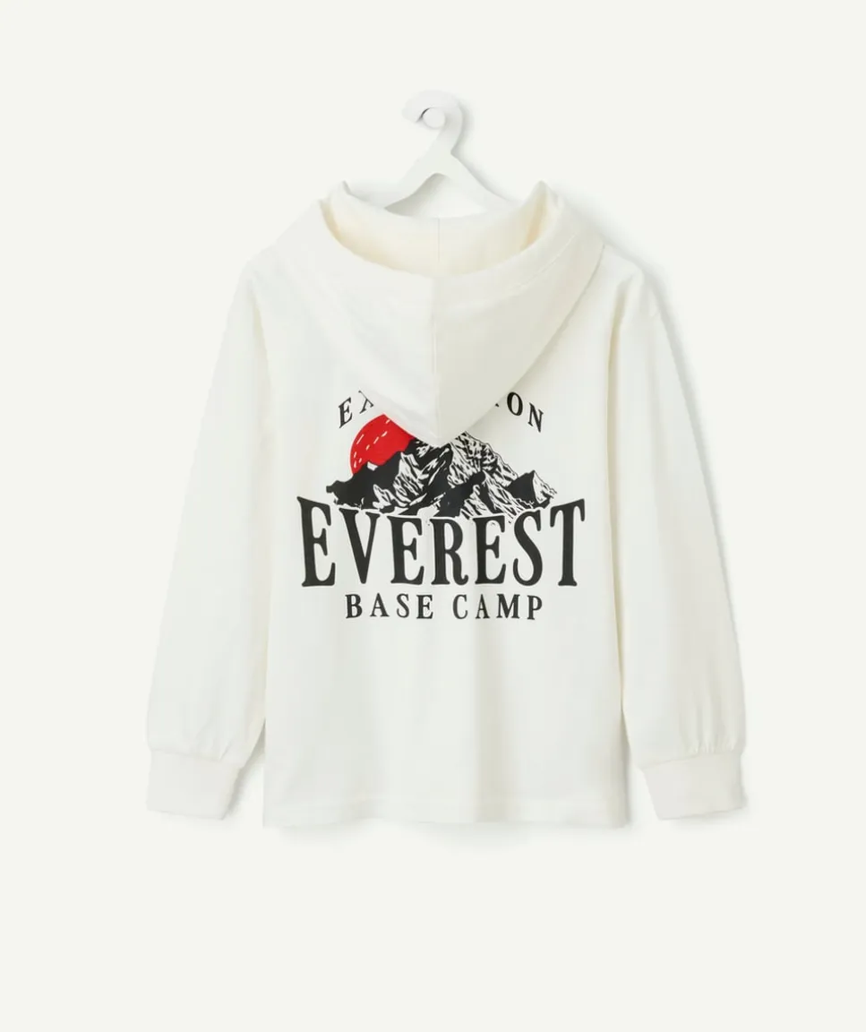 T-shirt à capuche garçon imprimé blanc
